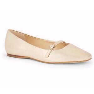 NEW! TALBOTS Sloan Subtle Mettalic Gold Crackle Leather Mary Jane Flat 6.5.